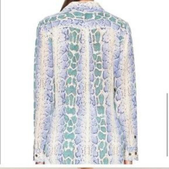 Equipment Ampara Blue Slim Signature Python Skin Snakeskin Print S New no tags - Picture 3 of 7